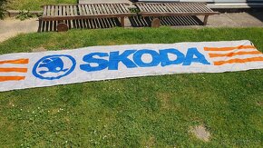 Stará vlajka/poutač Škoda 490x90cm - 2