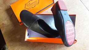 Černé kožené baleríny/polobotky, vel. 37 - 2