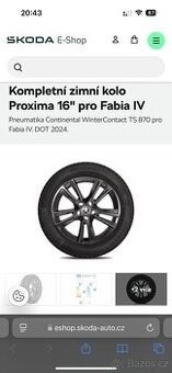 Originální kompletní zimní kola Proxima 16" Škoda Fabia IV - 2