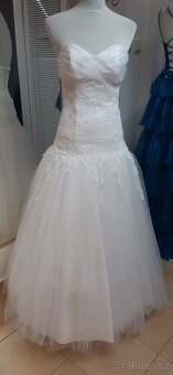 Šaty na věneček, nebo svatební krajkové, vel. 36 - 38 - 2