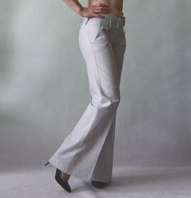 Nové letní šedé kalhoty se stříbrnou nitkou Orsay vel. 34 - 2