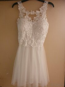 Svatební šaty pro družičky vel.M a batolecí vel. 80 - 86 - 2