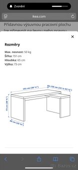 psací stůl IKEA MALM bílý - 2