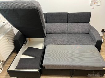 Rohová sedací souprava Sconto Lumio - šedá/černá - 2