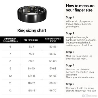 Nerozbalený Ultrahuman Ring AIR, velikost 9, Aster Black - 2