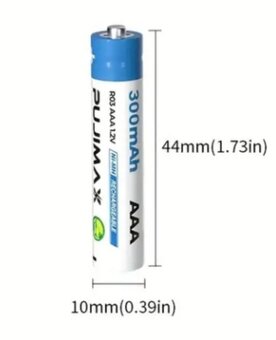 PUJIMAX ® AAA 1 x 300mAh, Ni-MH dobíjecí baterie 1200x, NOVÁ - 2