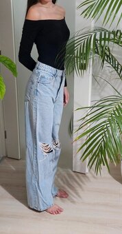 Modré rifle široké roztrhané džíny vel 36 - 2