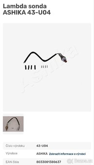 Lambda sonda Ashika 43-U04 - 2