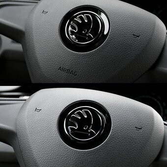 ŠKODA LOGO do volantu 43mm CHROM / 46mm FAREBNE. - 2