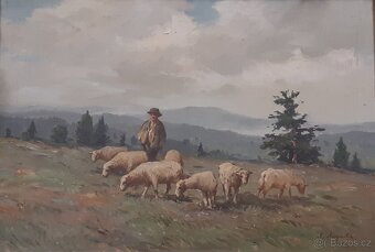 Obraz akademický malíř Antonín Augusta olejomalba na plátně - 2