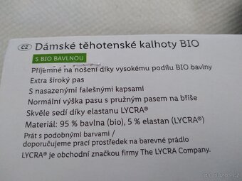 Dámské těhotenské kalhoty s Bio bavlnou, vel 44/46 ,Nové 3 x - 2