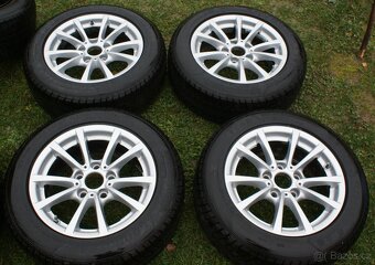 BMW lehce prohnute original kola R16 5x120 zimni pneu - 2