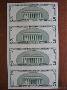 4x 5$ US dollars 2001, Doručení ZDARMA. - 2