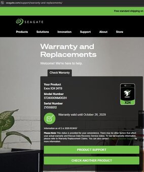 ✅ 24TB HDD nepoužitý, tovární záruka do 26.10.2029 - 2
