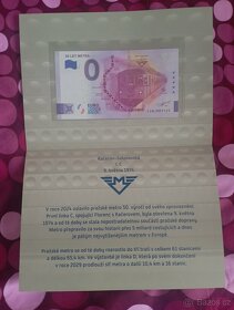 Folder 0 euro souvenir bankovka „50 let metra “ - 2