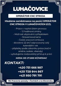 Operator CNC v Luhačovicích - 2