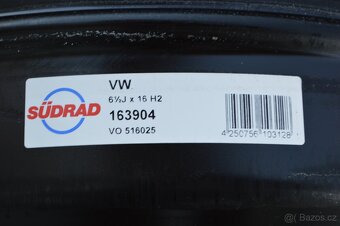 Plechové disky 5x112 ET42 6,5Jx16 VW Škoda Audi Seat - 2
