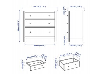 Prodám 2x komodu Hemnes Ikea, v lesku - 2