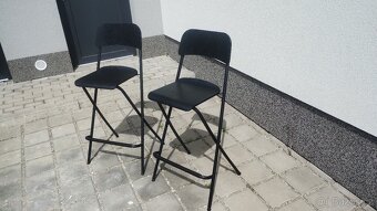 2x Barová stolička s opěrkou, skládací, černá - 2