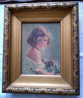 pár rámů s portréty a nálepkou Jednoty válečných slepců ČSR - 2