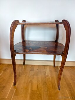 Secesní čajový stolek, etažér Gallé, Majorelle - 2