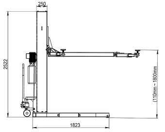 Jednosloupový mobilní zvedák BOR2500M 2500 kg 2025''AKCE - 2