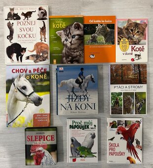 Prodám mix knih - příroda, psi, kočky, papoušci, rostliny,…: - 2