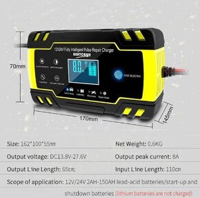 Nabíječka autobaterie, automat, 12 / 24V, nová - 2