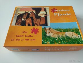 Puzzle 1000 dílků kůň ležící v trávě NOVÉ. - 2