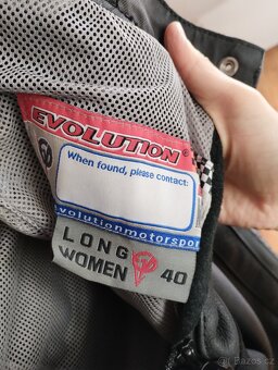 Dámské kožené motorkářské kalhoty, vel. 40 - 2