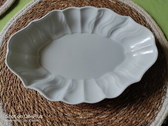 Oválná vlnitá mísa/tác Míšeň-značeno mečíky - 2