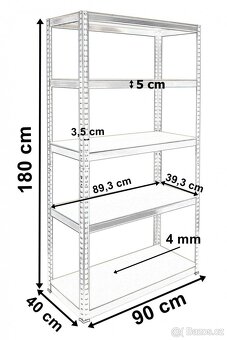 Skladový regál Max II 5 polic černo-hnědý - silná ocel - 2