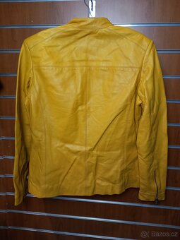 Becca Yellow Dámská Kožená Bunda Žlutá - 2