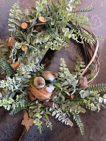 celoroční věnec na dveře s ptáčky - 2