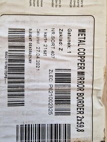 Dekorační kachličky měděný zrcadlový pruh - 2