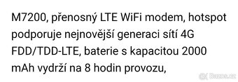 Přenosný LTE wifi modem M7200 - 2
