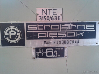 Strojní tabulové nůžky NTE 3150/6,3-E, Strojárně Piesok - 2