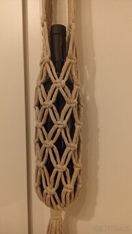 Macramé nosič láhve, barva Cappuccino - 2