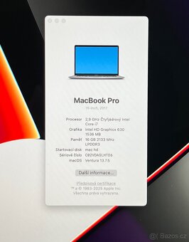 MacBook Pro 15” 2017/16GB RAM/Intel i7/512GB SSD/ Záruka - 2