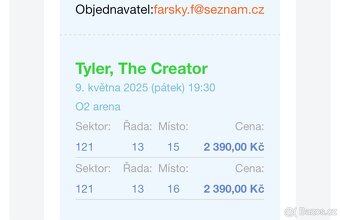 Tyler, The Creator 9.5., Praha — sektor 121, řada 13 - 2