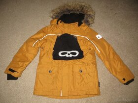 zimní teplá parka+čepice vel.134 - 2