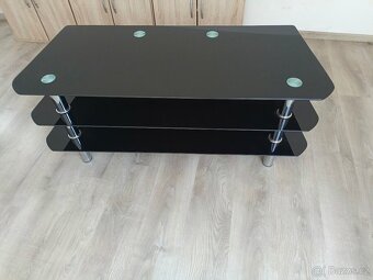 TV stolek, černé sklo - 2