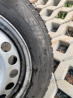 Plechové disky 15” 4x100 a zimní pneu 185/65/R15 - 2