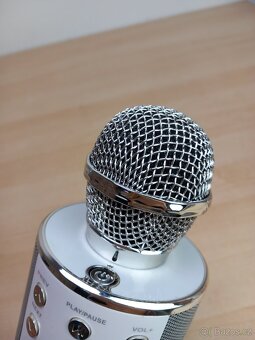 Karaoke bluetooth mikrofon stříbrný - 2