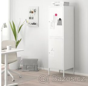 Bílá skříňka, magnetická, uzamykatelná - 2