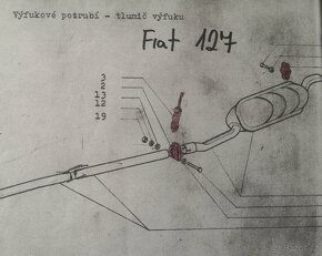 Sada uchycení zadního tlumiče výfuku Fiat 127/128 - 2