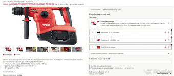 Aku vrtací kladivo Hilti TE 30-22 (nikdy nepoužíté) - 2