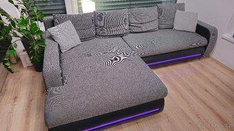 Rozkládací rohová sedačka s úložným prostorem - 2