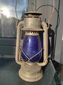 Petrolejová lampa MEVA No. 865 s modrým cylindrem - 2