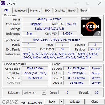 AMD RYZEN 7 7700 + AMD Wraith CPU cooler - 2